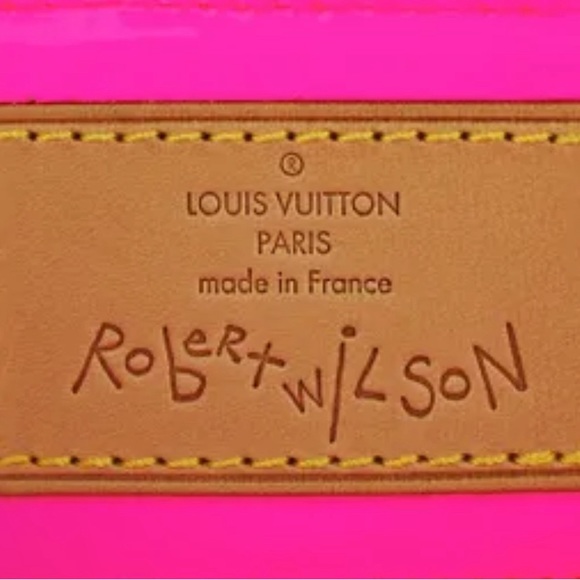 Vintage Pink and orange Vernis Louis Vuitton handbag x Robert Wilson. Authentic - Picture 10 of 11